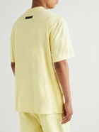 FEAR OF GOD ESSENTIALS - Oversized Logo-Flocked Cotton-Jersey T-Shirt - Yellow