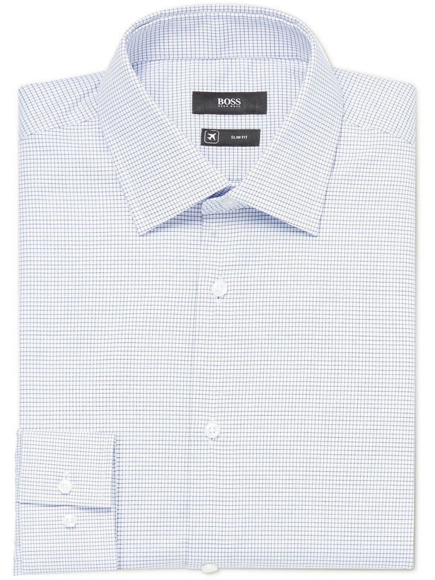 Photo: HUGO BOSS - Jango Slim-Fit Checked Cotton Shirt - Blue