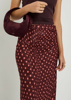 Stella Mccartney Polka dot Mesh Midi Skirt Burgundy