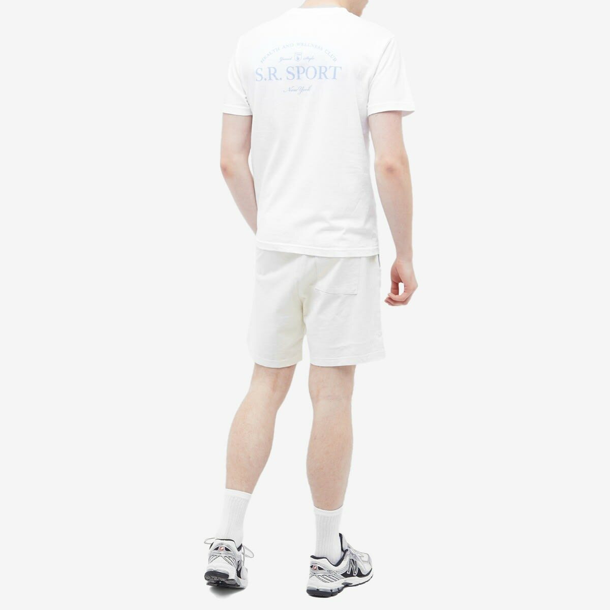 Sporty & Rich Wimbledon T-Shirt in White/Washed Hydrangea Sporty & Rich