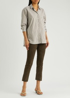 Vince Split-cuff Suede Trousers Brown