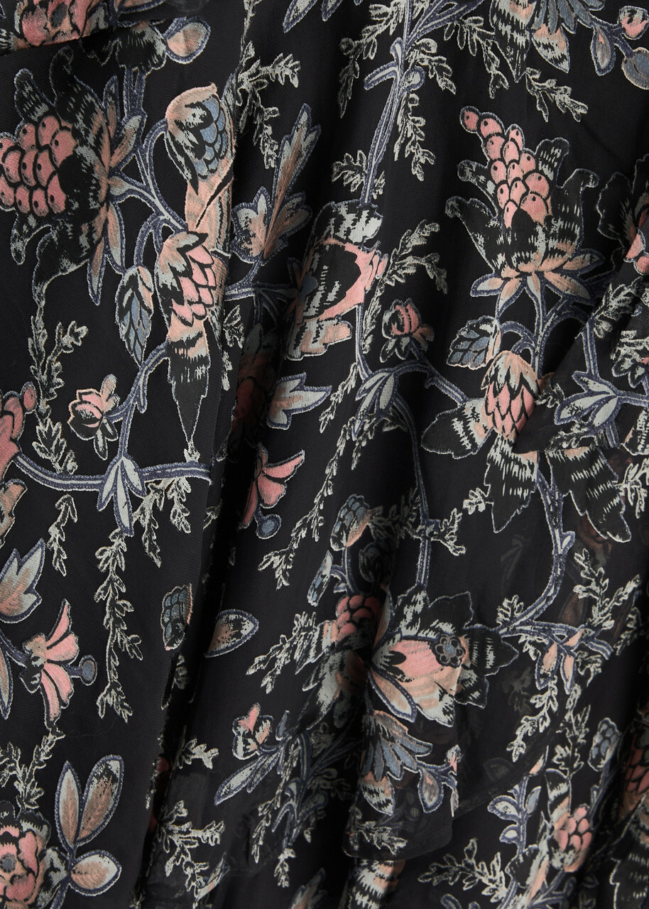 Paige Audriana Floral-applique Mesh Wrap Mini Dress Multicoloured