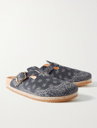 Yuketen - Bostonian Bandana-Print Suede Sandals - Blue