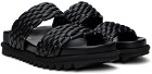 Dries Van Noten Black Braided Sandals