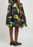 Julia Heuer Sumia Shibori Plissé Satin Midi Skirt - Black - One Size