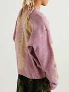 KAPITAL - Intarsia Wool Sweater - Purple