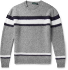 Incotex - Striped Brushed Virgin Wool Sweater - Gray