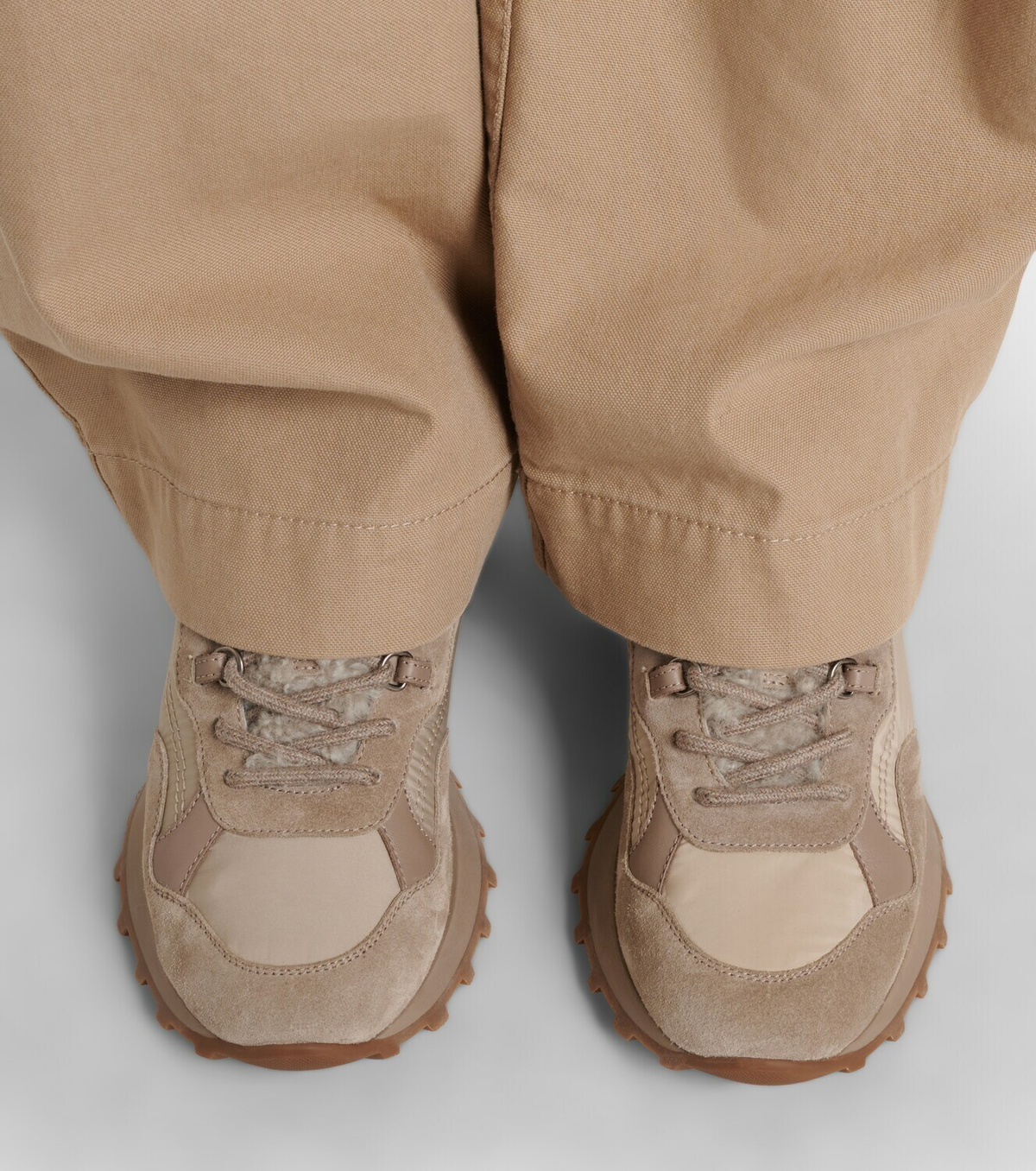 Brunello Cucinelli Shearling-trimmed sneakers