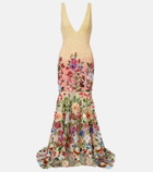 Là Fuori Botanical Symphone embellished gown