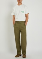 Bode Geneva Beaded Cotton T-shirt Cream