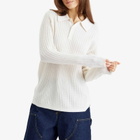 GUEST IN RESIDENCE Women's Theo Waffle Polo In Cashmere in Cream