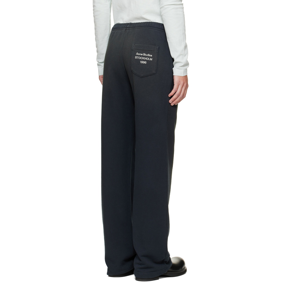 Acne Studios Gray Fleece Stamp Logo Trousers