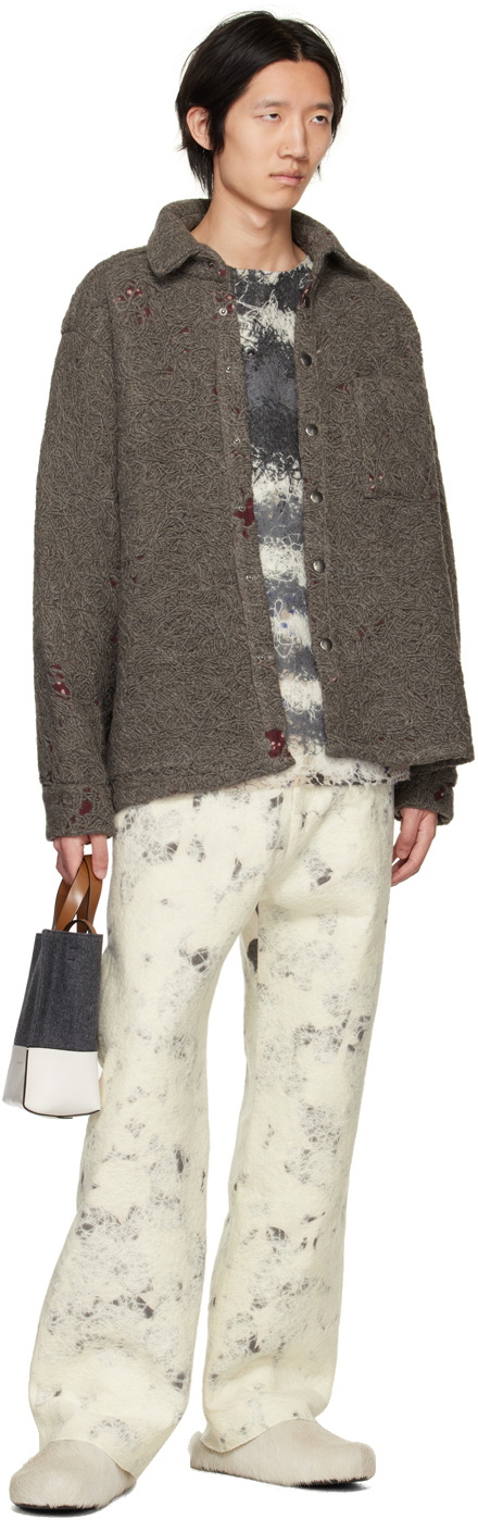 VITELLI Gray & White Striped Sweater
