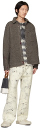 VITELLI Gray & White Striped Sweater