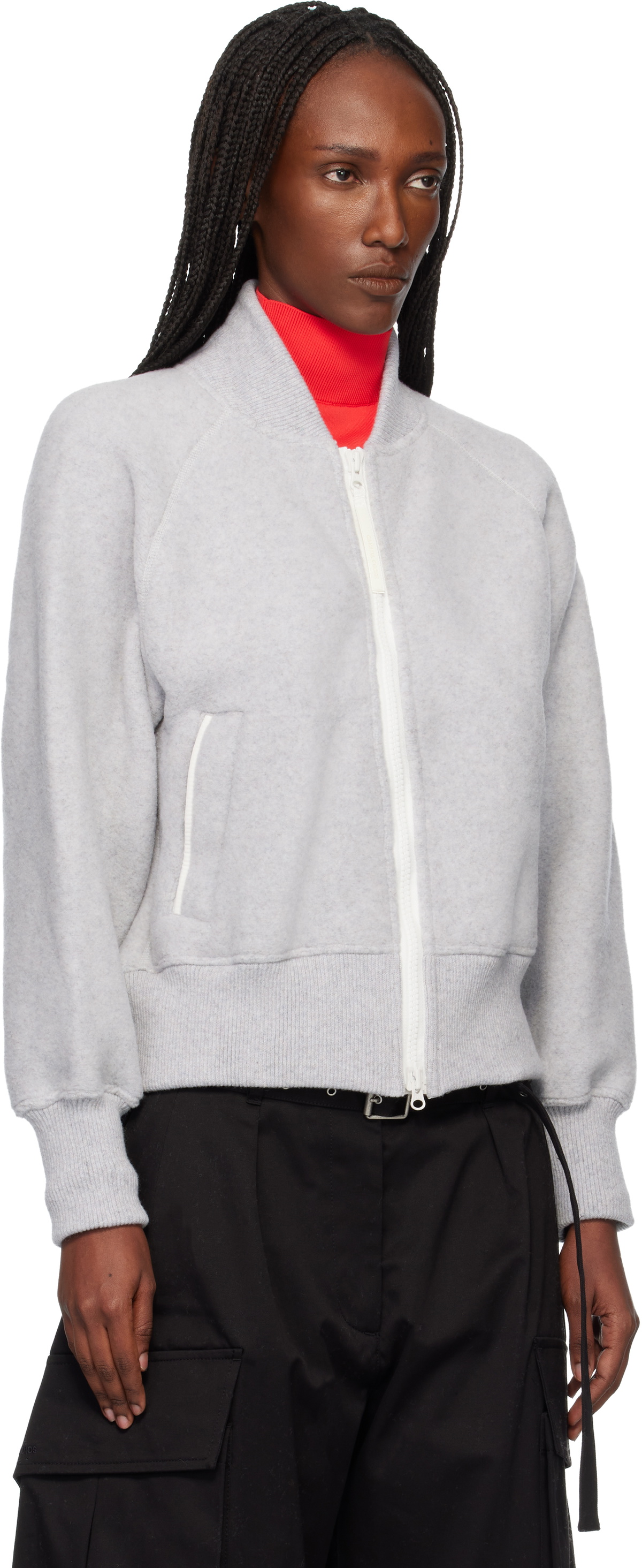 Canada Goose Gray 'White Label' Sierra Fleece Bomber Jacket