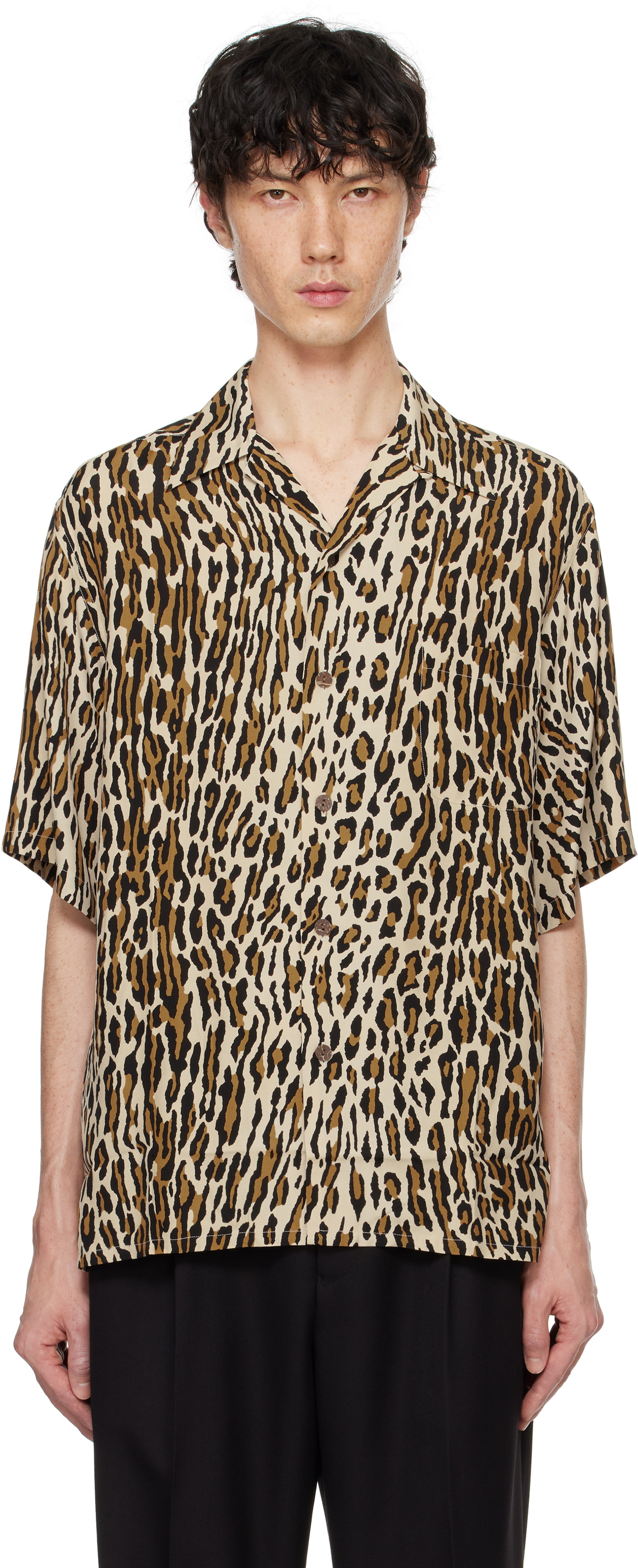 ほぼ新品! wackomaria LEOPARD SHIRT Sサイズ WACKO MARIA Beige Leopard Shirt Wacko Maria