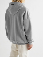 Fear of God - Eternal Logo-Flocked Cotton-Jersey Zip-Up Hoodie - Gray