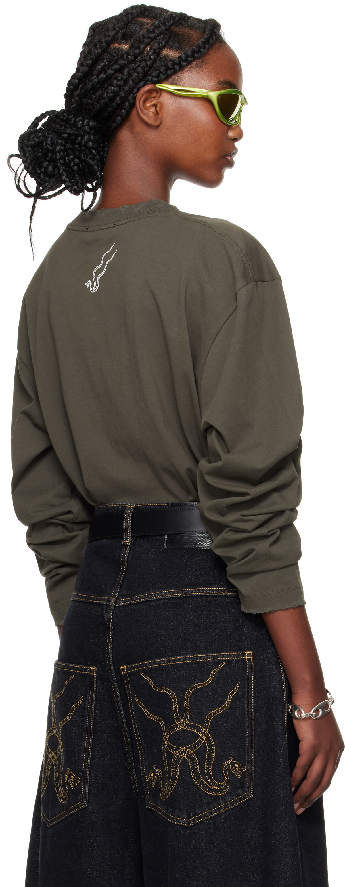 LU'U DAN Gray Long Sleeve T-shirt