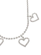 Alessandra Rich Crystal Necklace With Heart Pendants