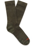 Filson - Logo-Intarsia Merino Wool-Blend Socks - Green