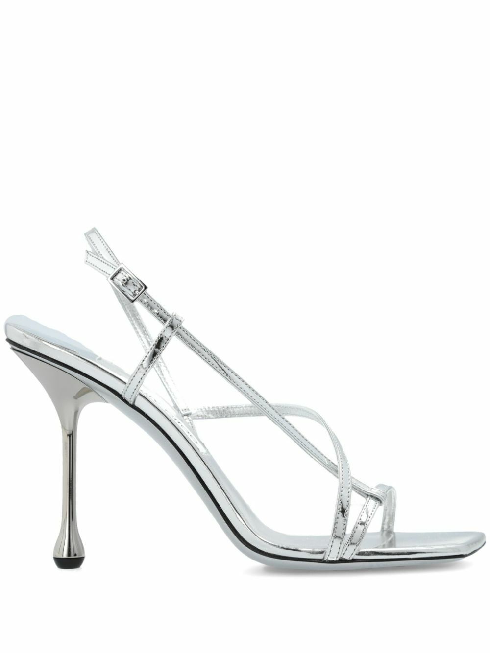Jimmy Choo Silver-Tone Etana 80 Leather Sandals Jimmy Choo