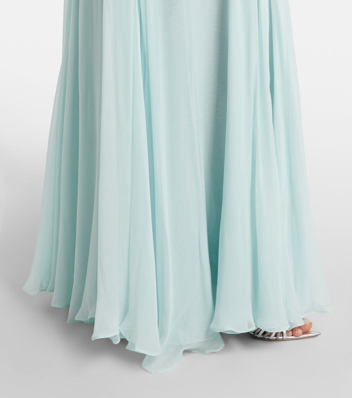 Costarellos Embellished silk-blend georgette gown