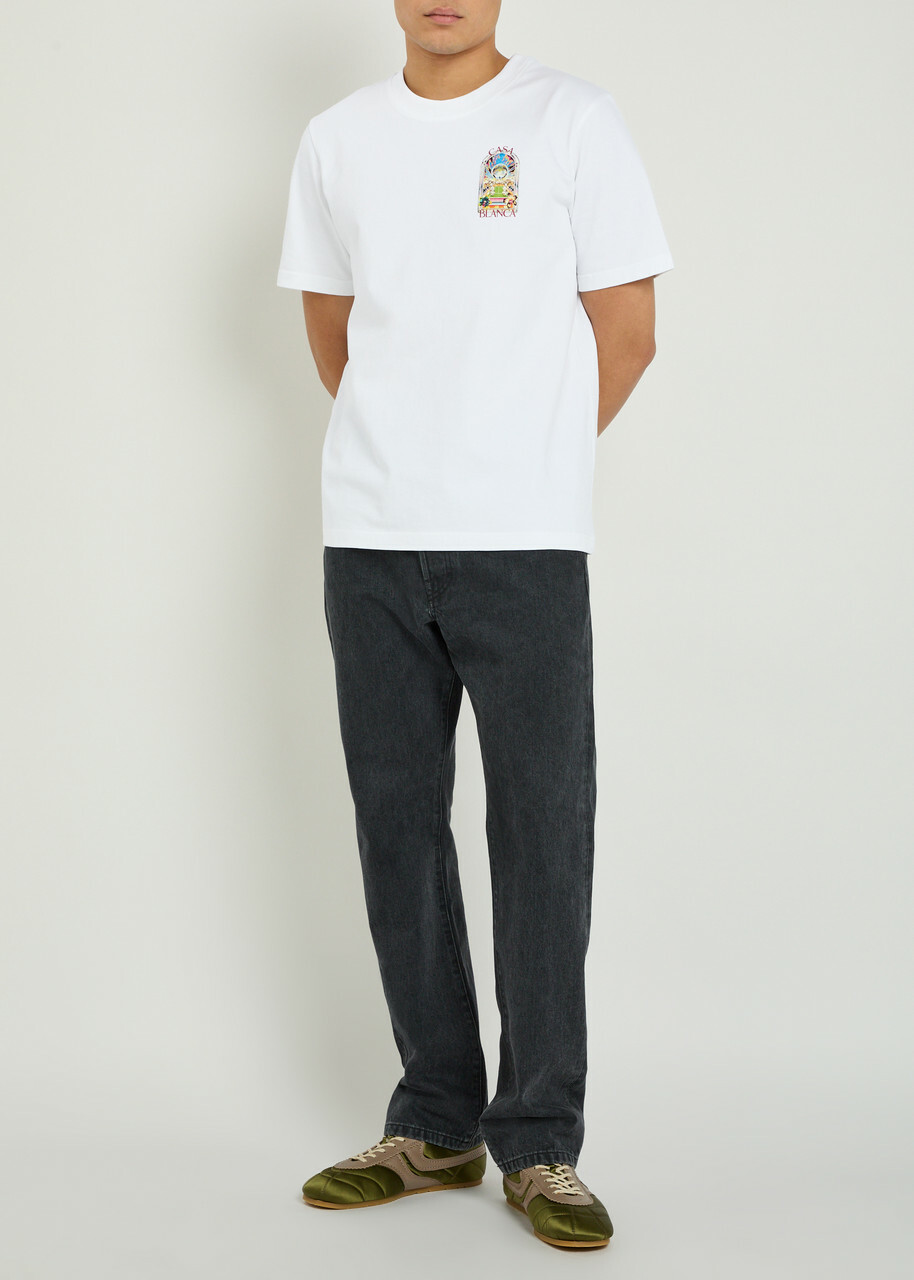 Casablanca Landscape Printed Cotton T-shirt White