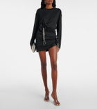 Area Draped embellished jersey T-shirt