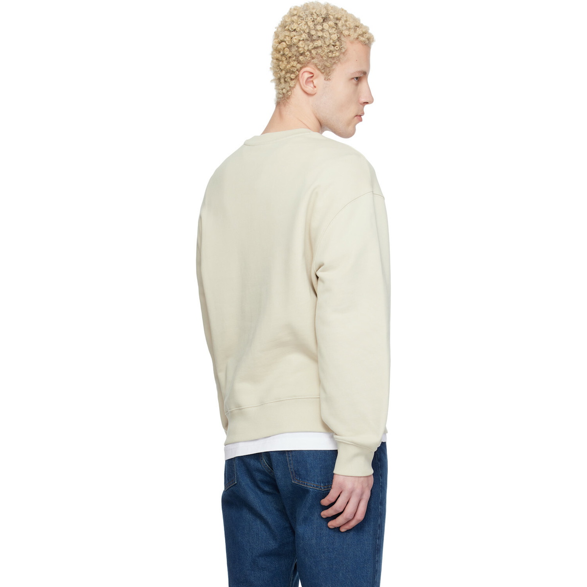 Maison Kitsuné Beige 'Maison Kitsuné' Handwriting Comfort Sweatshirt