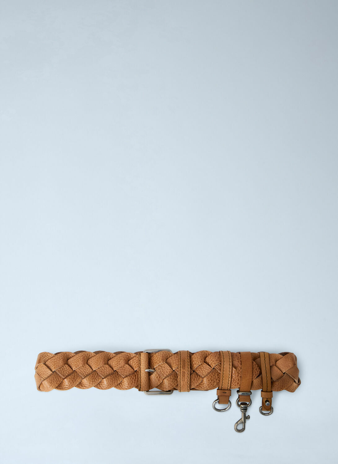 Miu Miu Braided Leather Belt with Hook Attachments