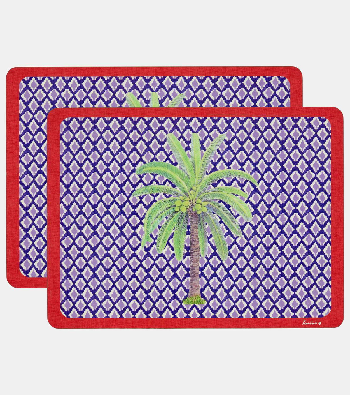 Lisa Corti Hima Palma Pervinch set of 2 placemats