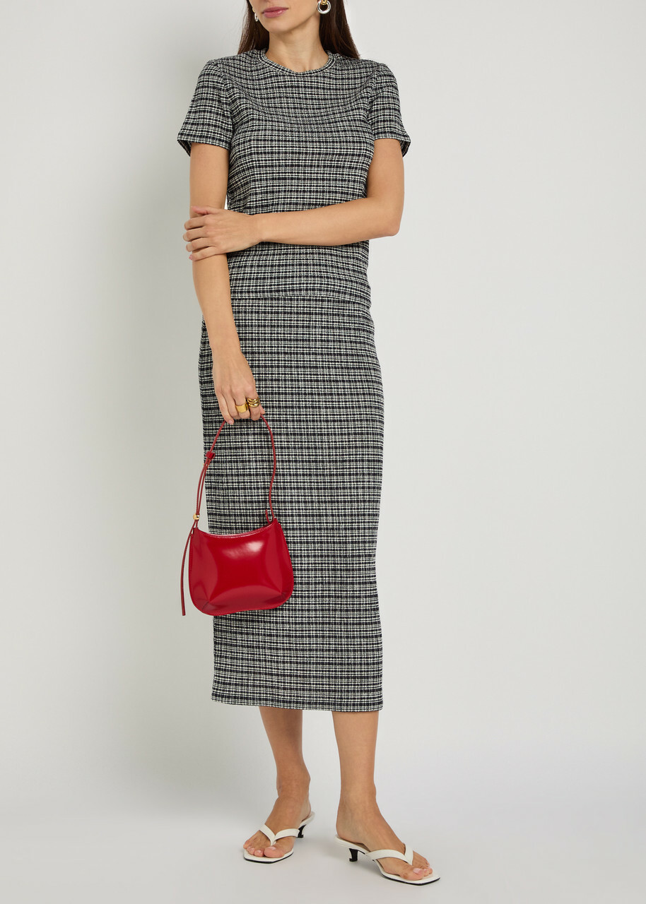 Vince Striped Shirred Midi Skirt Stripe
