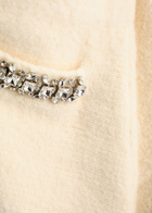 Self-portrait Crystal-embellished Knitted Mini Skirt Cream