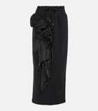 Dries Van Noten - Flower-trimmed cotton midi skirt