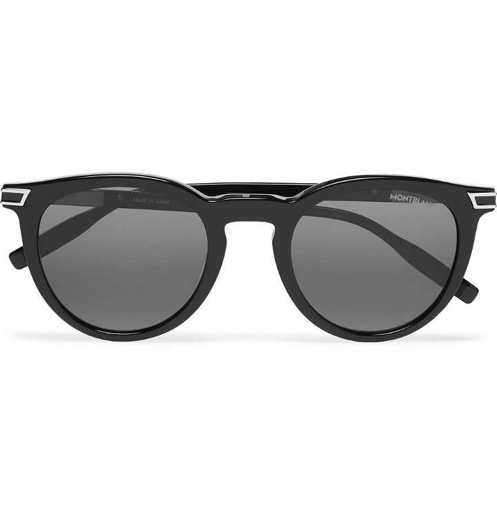 Photo: Montblanc - Panthos Round-Frame Acetate Sunglasses - Black