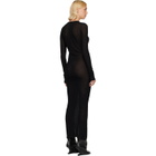 Rick Owens Black Tower Rib LS Midi Dress
