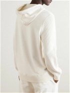 Brunello Cucinelli - Brushed Cotton-Jersey and Ribbed Virgin Wool, Cashmere and Silk-Blend Hoodie - White