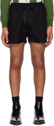 Second/Layer Black Crinkled Shorts