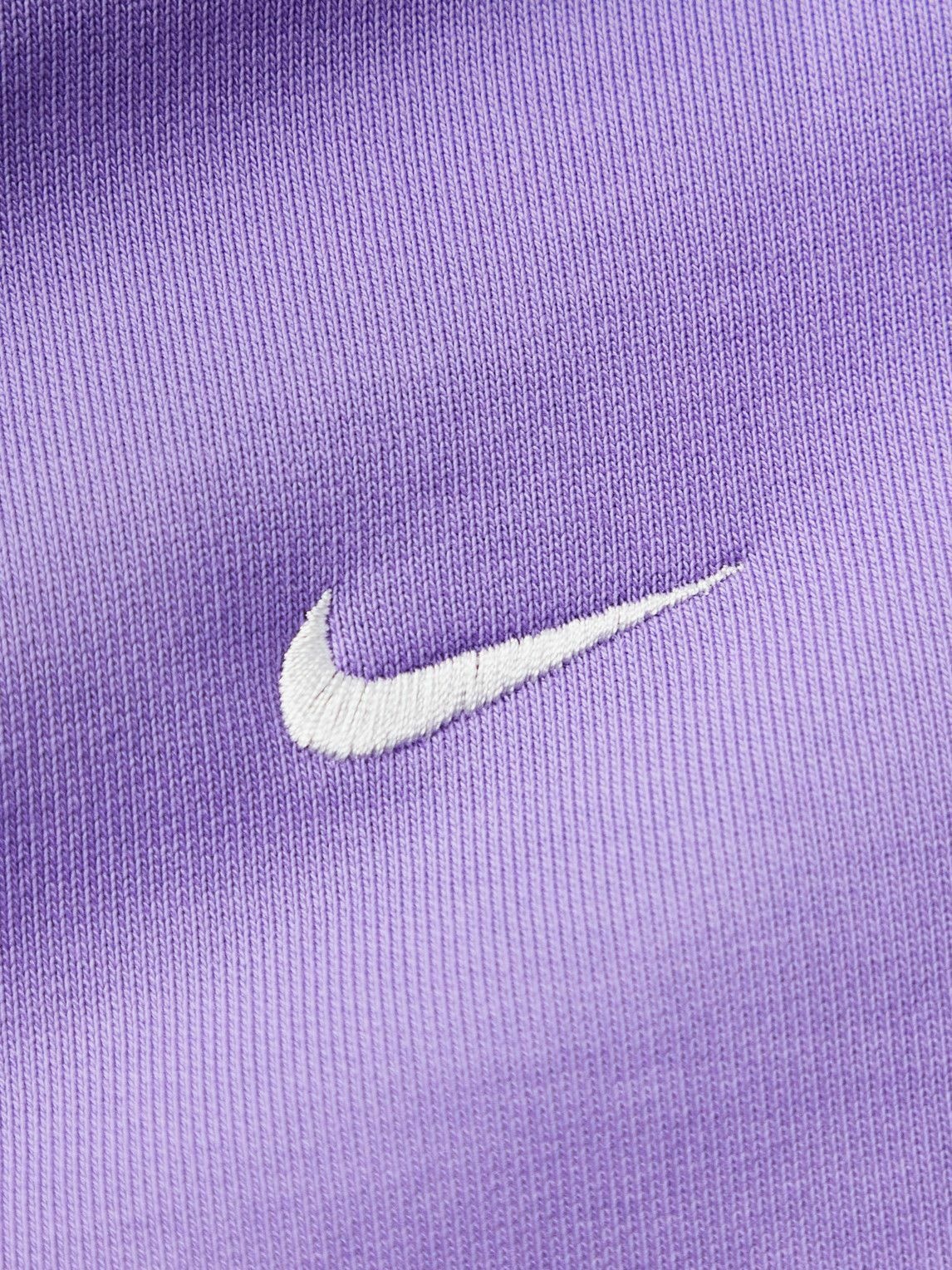 Nike - Logo-Embroidered Cotton-Blend Jersey Hoodie - Purple Nike