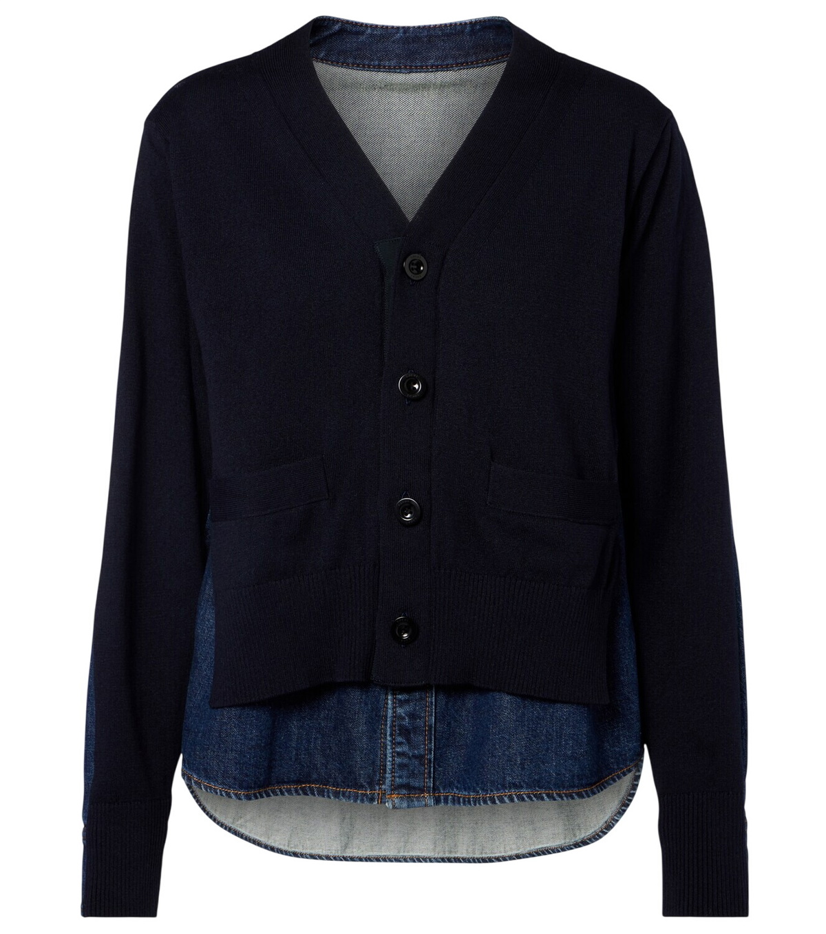 sacai Black Suiting Mix Knit Cardigan Sacai