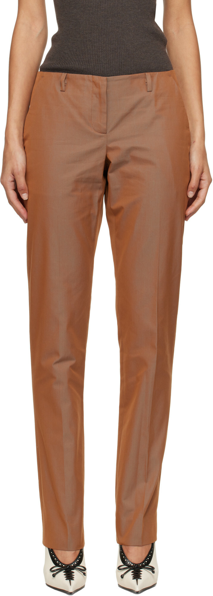 McQueen Orange Cotton Twill Trousers