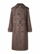 Burberry - Leather-Trimmed Silk and Cotton-Blend Trench Coat - Brown