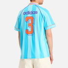 Adidas Men's Jacquard Stripe Jersey in Bright Cyan