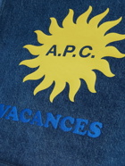 A.P.C. - Lou Vacances Logo-Print Denim Tote Bag