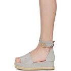 Chloe Grey Suede Lauren Espadrille Sandals