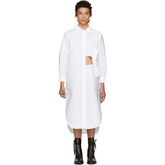 Photo: Roberts | Wood White Pleated Bow Shirt Dress