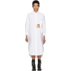Roberts | Wood White Pleated Bow Shirt Dress