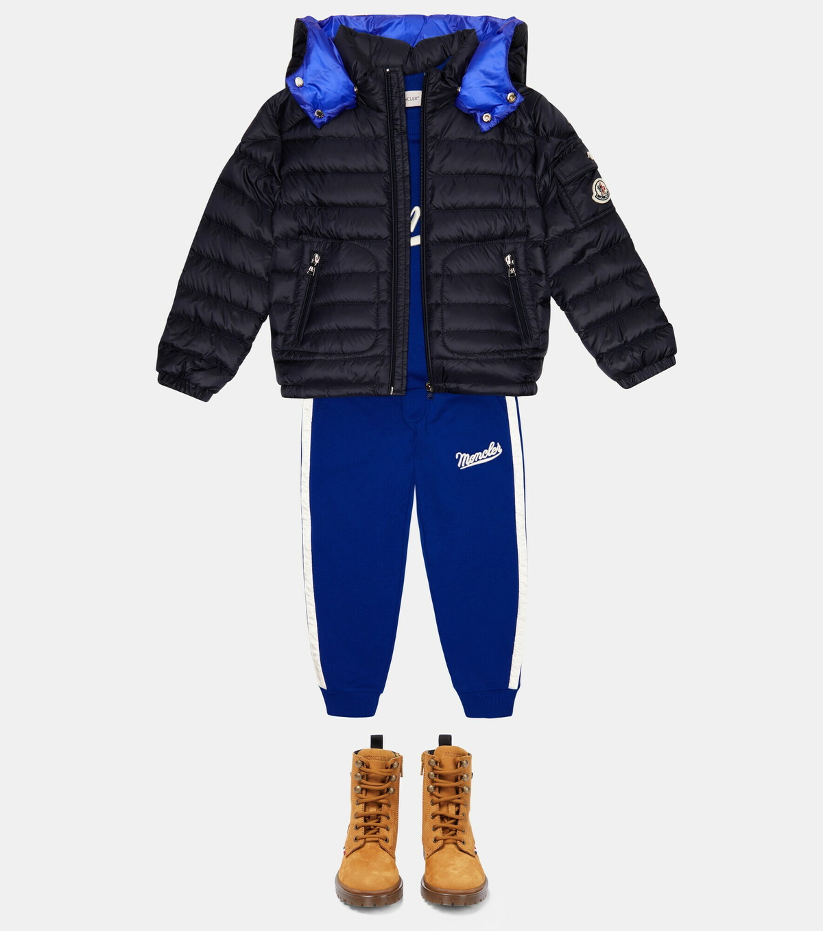 Moncler Enfant Boys Down Padded Lauros Jacket in Navy