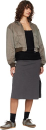 OUR LEGACY Gray Picnic Midi Skirt
