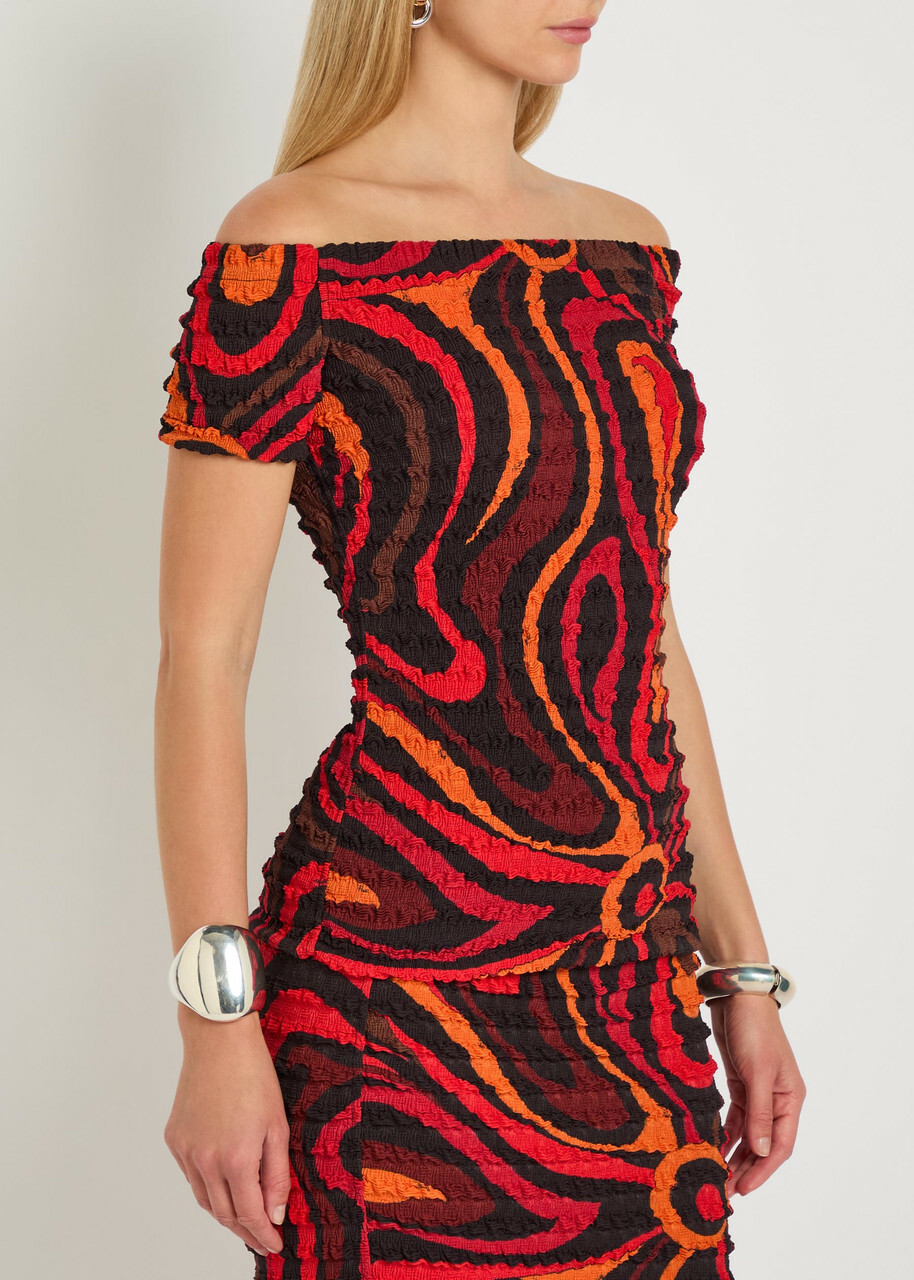 Pucci Printed Seersucker top Orange